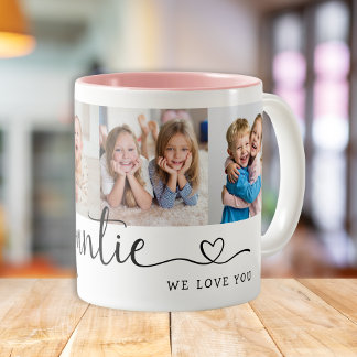 Tasse 2 Couleurs Tata Moderne On T'aime 4 Collage De Photos 