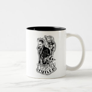 Tasse 2 Couleurs Tatouage d'aerographe de joker et de Harley du