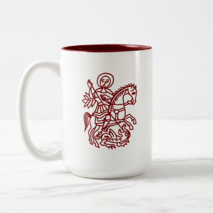 Tasse 2 Couleurs Tatouage du dragon de Saint-Georges et croix de Jé