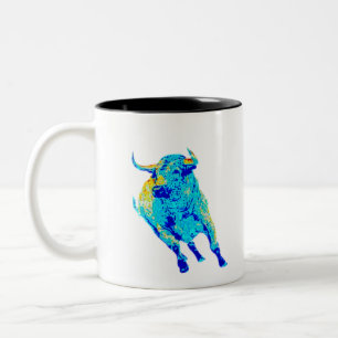 Tasse 2 Couleurs Taureau bleu