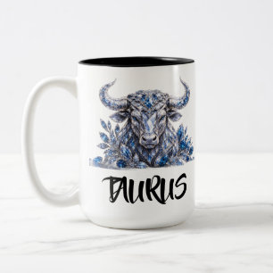 Tasse 2 Couleurs Taureau Zodiaque Crystal Argent