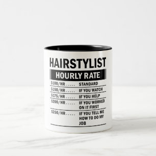 Tasse 2 Couleurs Taux horaire drôle de coiffeur