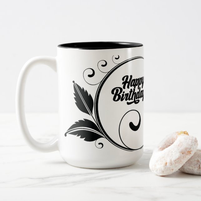 Tasse 2 Couleurs Taza blanca cafe (Avec donut)