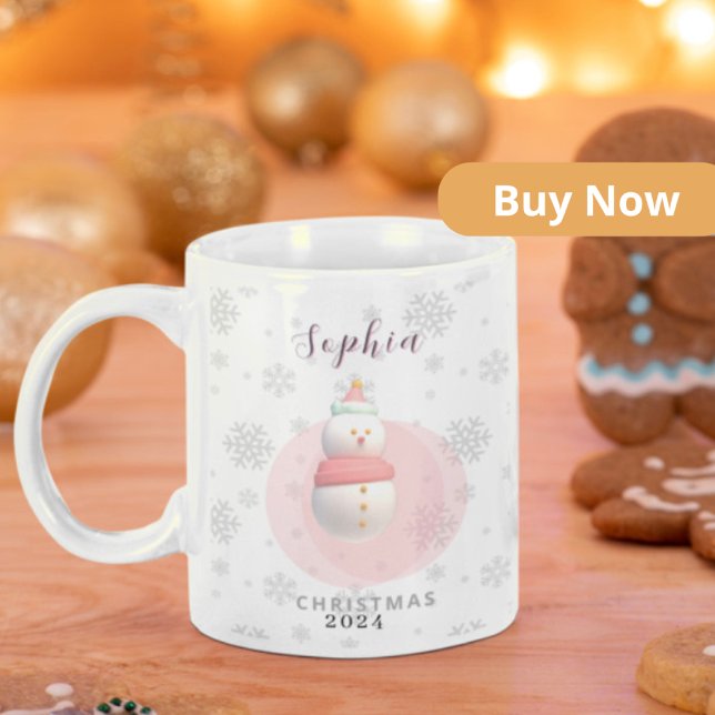 Tasse 2 Couleurs Taza de muñeco de nieve navideño personalizada (Créateur téléchargé)