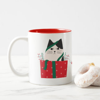 Tasse 2 Couleurs Taza Gato Merry Christmas
