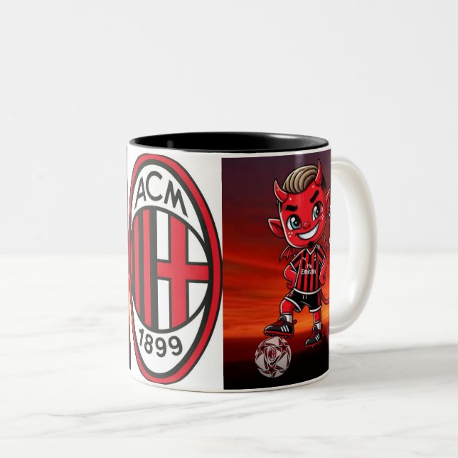 Tasse 2 Couleurs Tazza Milan calcio (Devant droit)