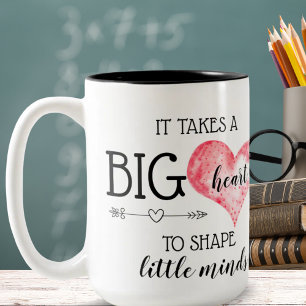Tasse 2 Couleurs Teacher Gift   Big Heart Quote Custom