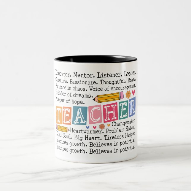 Tasse 2 Couleurs Teacher Words (Centre)