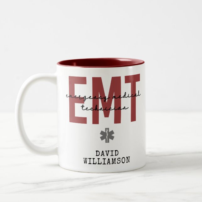 Tasse 2 Couleurs Technicien Médicale d'urgence EMT personnalisé (Gauche)
