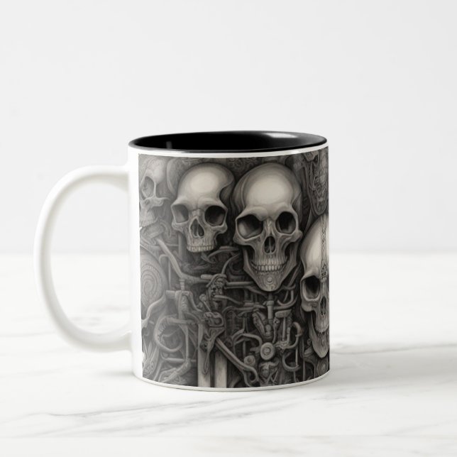 Tasse 2 Couleurs Techno crânes 004 (Gauche)