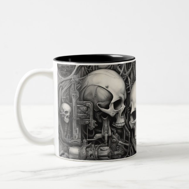 Tasse 2 Couleurs Techno crânes 016 (Gauche)