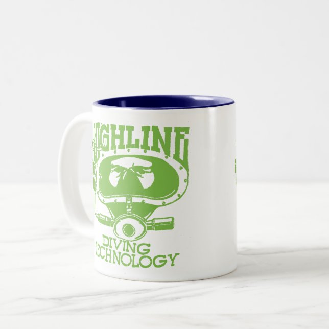 Tasse 2 Couleurs Technologie de Plongeon Highline Logo Rétro (Devant gauche)