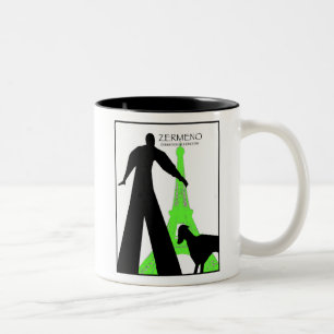 Tasse 2 Couleurs "Teckel à Paris" de ZermenoGallery.com