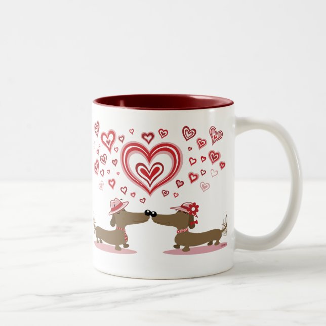 Tasse 2 Couleurs Teckels de Valentine (Droit)