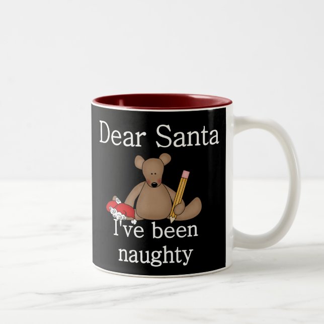 Tasse 2 Couleurs Teddy Bear Cher Noël Père Noël (Droit)