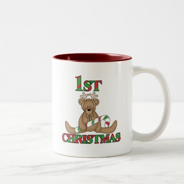 Tasse 2 Couleurs Teddy Bear Very 1st Christmas Tshirts and Gifts (Droit)