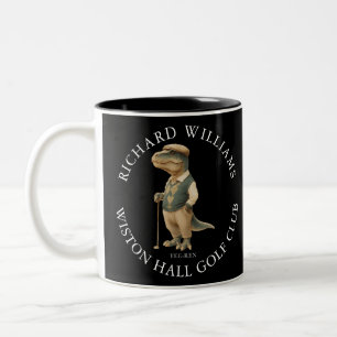 Tasse 2 Couleurs Tee-Rex Dinosaure Nom de Golfeur Personnalisé et C