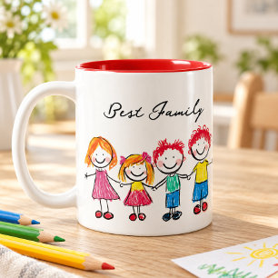 Tasse 2 Couleurs Téléchargez le dessin de votre enfant Œuvre d'ar