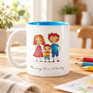 Tasse 2 Couleurs Téléchargez le dessin de votre enfant Œuvre d'ar