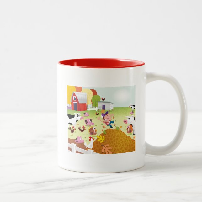 Tasse 2 Couleurs Temps de comptage - Ferme (Droit)