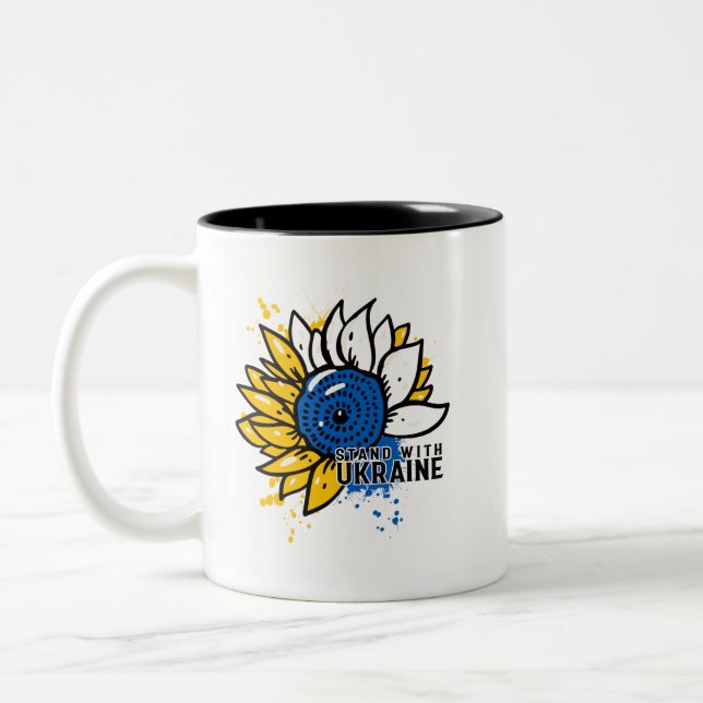 Tasse 2 Couleurs Tenez-vous avec l'Ukraine (Gauche)