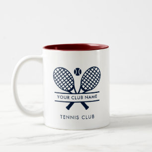 Tasse 2 Couleurs Tennis Country Club Nom Raquettes Motif Custom