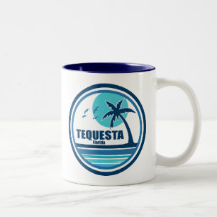 Tasse 2 Couleurs Tequesta Florida Palm Tree Birds