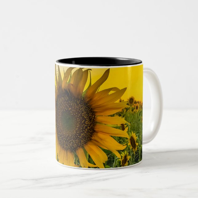 Tasse 2 Couleurs Terrain de tournesol du Kansas (Devant droit)
