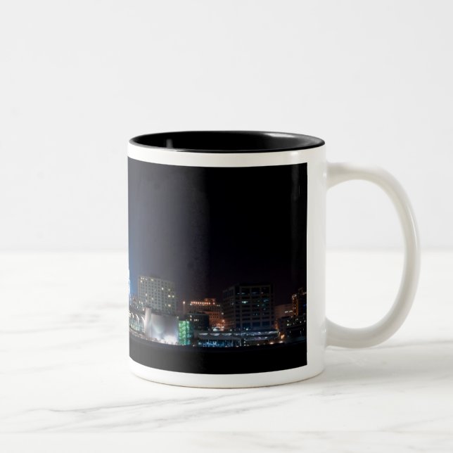 Tasse 2 Couleurs Terrasse de Monona et capitol de Madison la nuit (Droit)