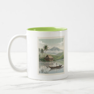 Tasse 2 Couleurs Terrasses rizicoles de Banaue Mayon Philippines Mu