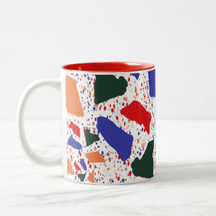 Tasse 2 Couleurs Terrazzo fractal splash art amusant gras