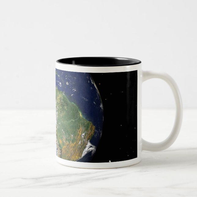 Tasse 2 Couleurs Terre entière montrant l'Amérique du Sud 2 (Droit)
