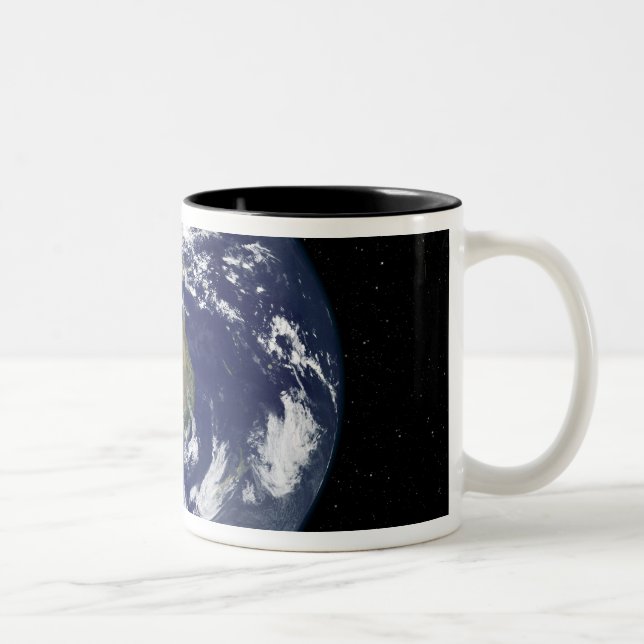 Tasse 2 Couleurs Terre entièrement éclairée centrée sur l'Australie (Droit)