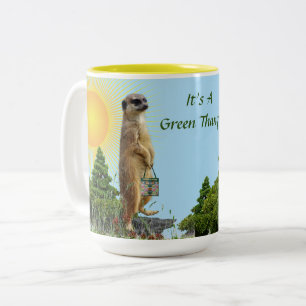 Tasse 2 Couleurs 'Terre Verte' Animal Meerkat