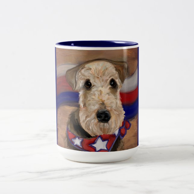 TASSE 2 COULEURS TERRIER AIREDALE        (Centre)