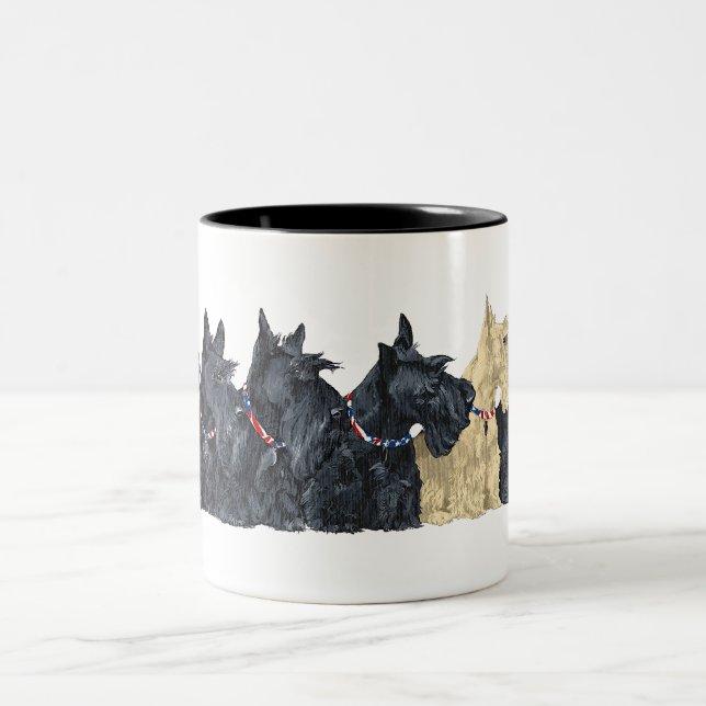 Tasse 2 Couleurs Térriers écossais noirs et roux (Centre)