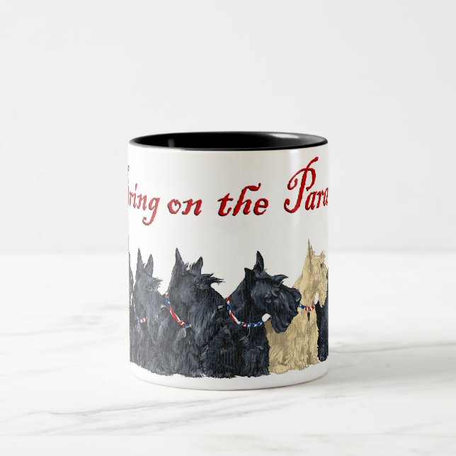 Tasse 2 Couleurs Terriers écossais noirs et roux (Centre)