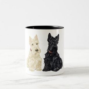 Tasse 2 Couleurs Terriers écossais roux et noirs