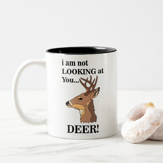 Tasse 2 Couleurs Tête de cerf drôle (Avec donut)