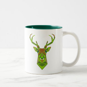 Tasse 2 Couleurs Tête de cerf géométrique Camo