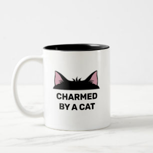 Tasse 2 Couleurs Tête de chat et citation drôle de chat personnalis