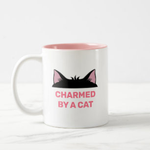 Tasse 2 Couleurs Tête de chat et devis de chat drôle personnalisé