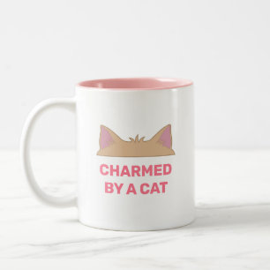 Tasse 2 Couleurs Tête de chat et devis de chat drôle personnalisé