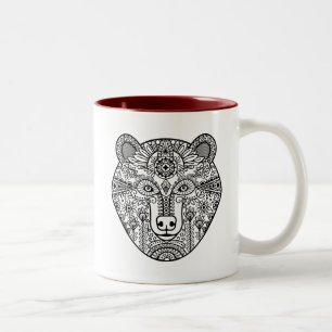 Tasse 2 Couleurs Tête d'ours de style