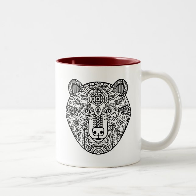 Tasse 2 Couleurs Tête d'ours de style (Droit)