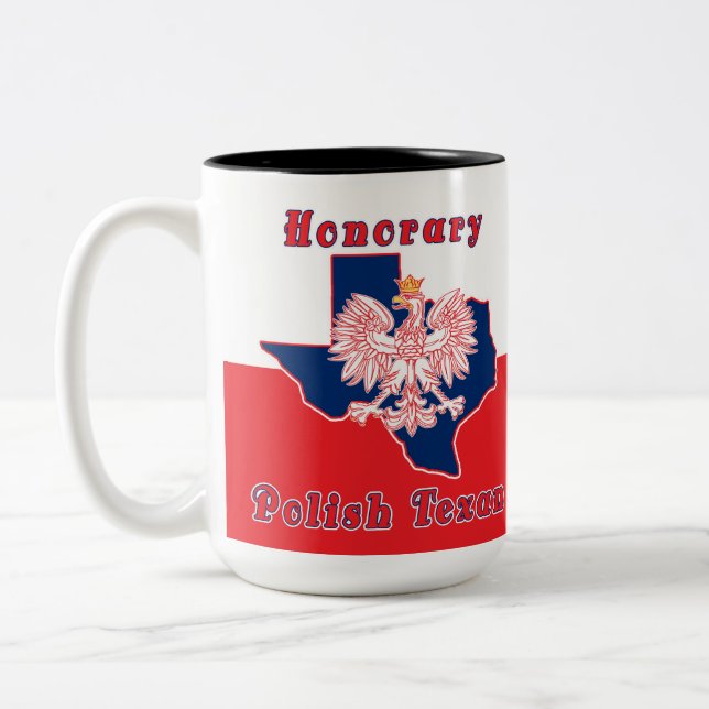 Tasse 2 Couleurs Texan polonais honoraire (Gauche)