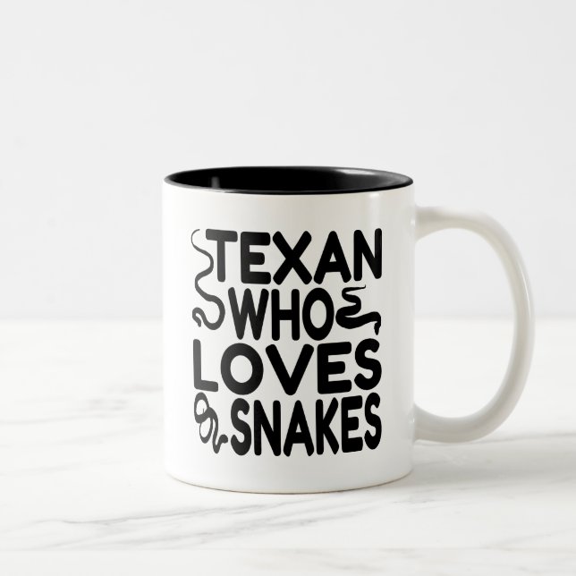 Tasse 2 Couleurs Texan qui aime les serpents (Droit)