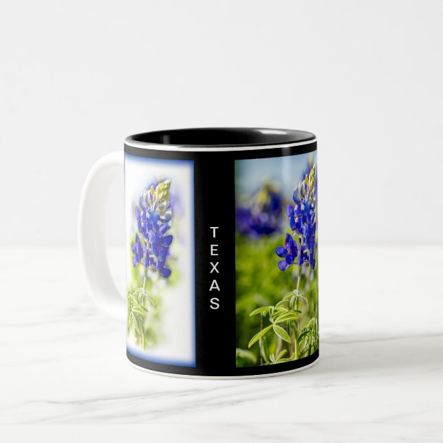 Tasse 2 Couleurs Texas Bluebonnets (Devant gauche)