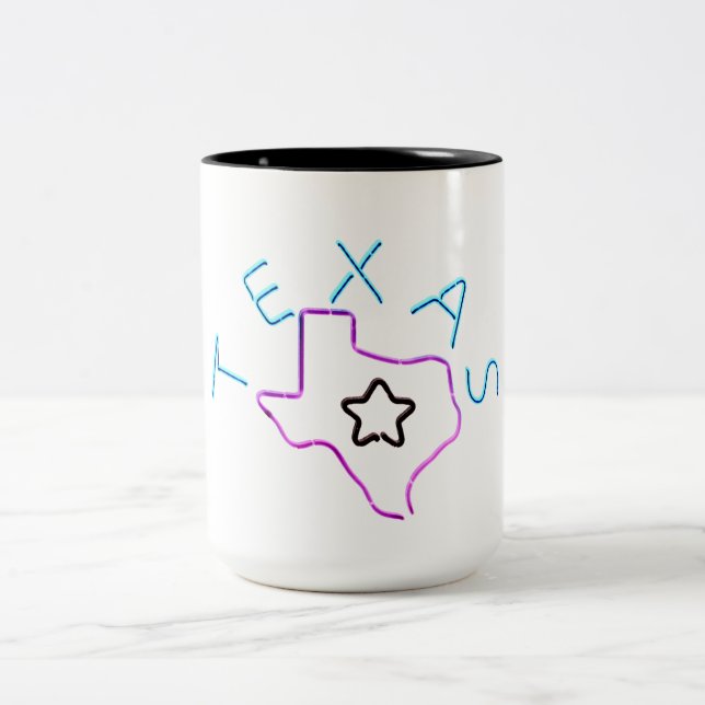 Tasse 2 Couleurs Texas en néons. (Centre)