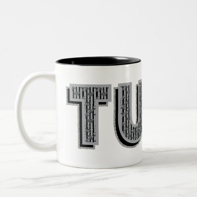 Tasse 2 Couleurs Texte à motifs gris Tuba (Gauche)
